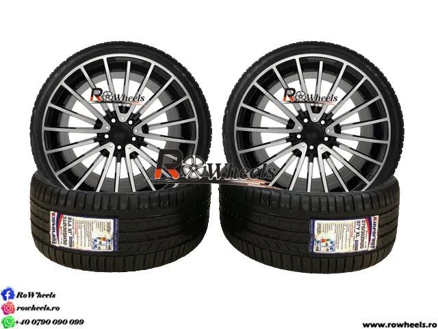 Jante Mercedes 19 AMG Negru lucios R19 W222 W221 W212 W204 anvelope vara/iarna 245-40-19-275-35-19