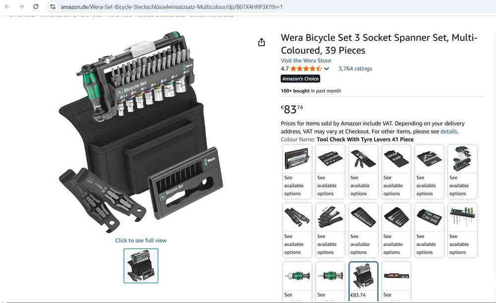 Set de chei tubulare Wera Bicycle Set 3, multicolor, 39 piese