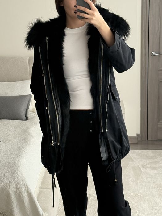 Меховая парка куртка с натуральным мехом