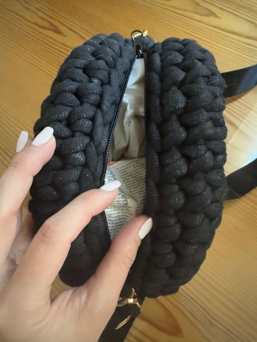 Плетена чанта с истинска грамофонна плоча