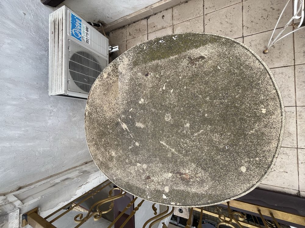 Ретро маса със 4 ретро фотъойла бяла гарнитура