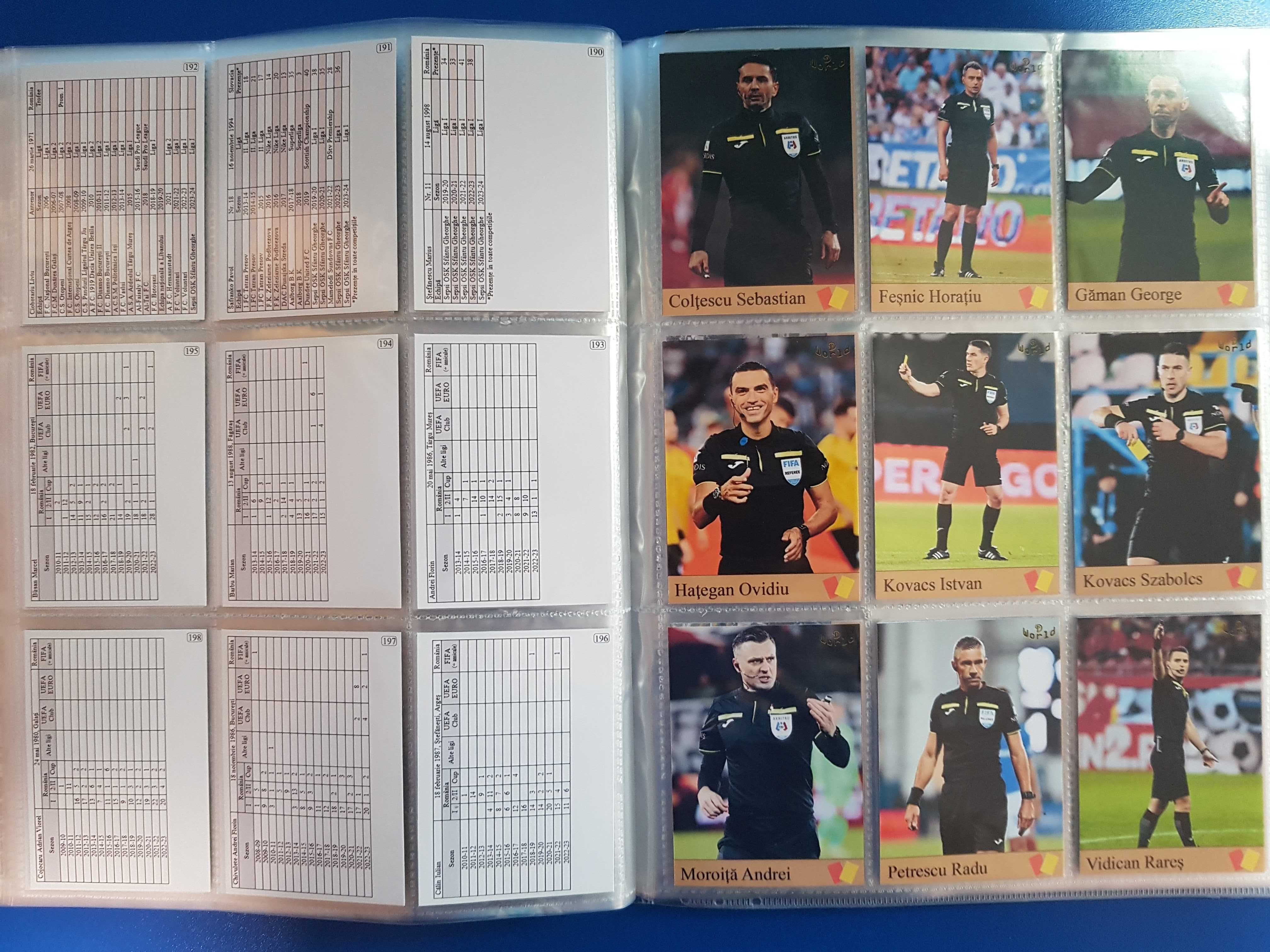 Set complet 241 cartonase  "Fotbal in Romania 2023"