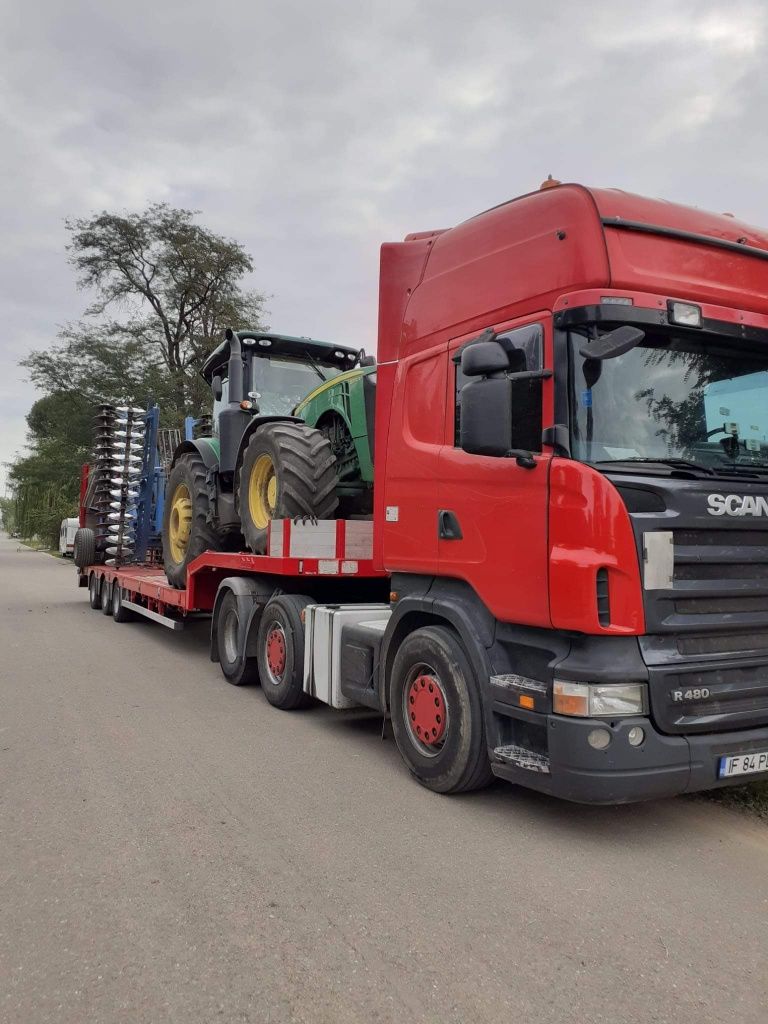 Transport, Trailer utilaje construcții, platforma utilaje agricole