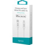 USB-C Кабел за iPhone, EPICO Lightning MFI Cable 1m, Бял