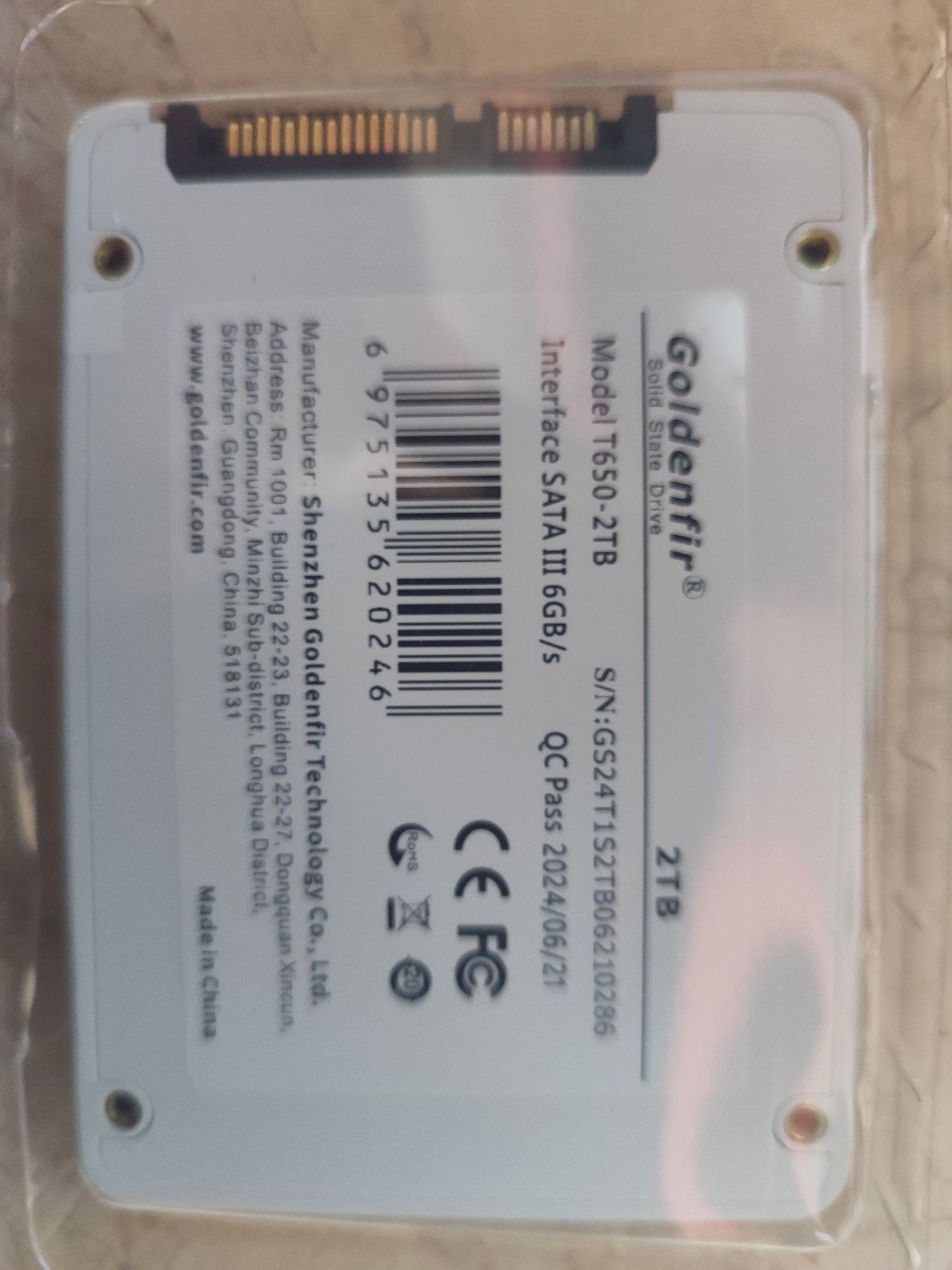 SSD 2,5 -инчов марка Goldenfir -2 ТВ