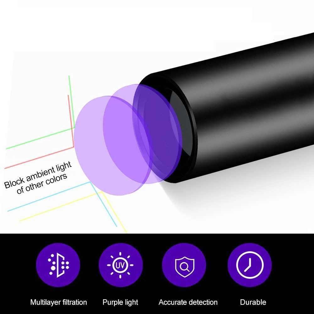 UV фенер 365nm за проверка на хартиени пари, документи, камъни