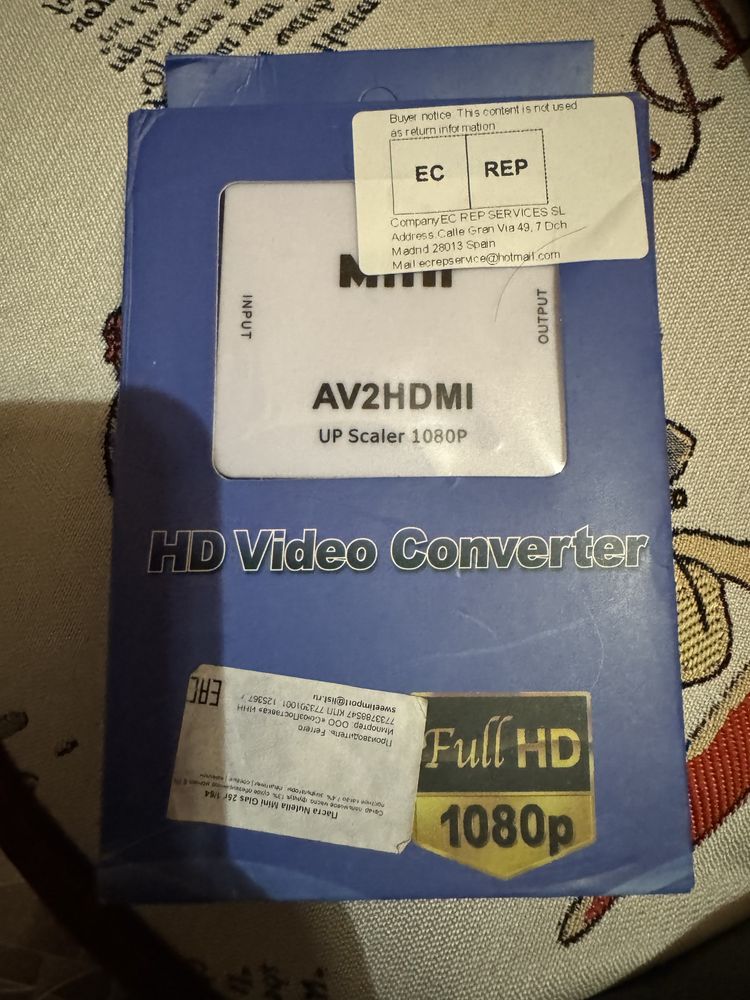 Переходник с hdmi av (тюльпаны)