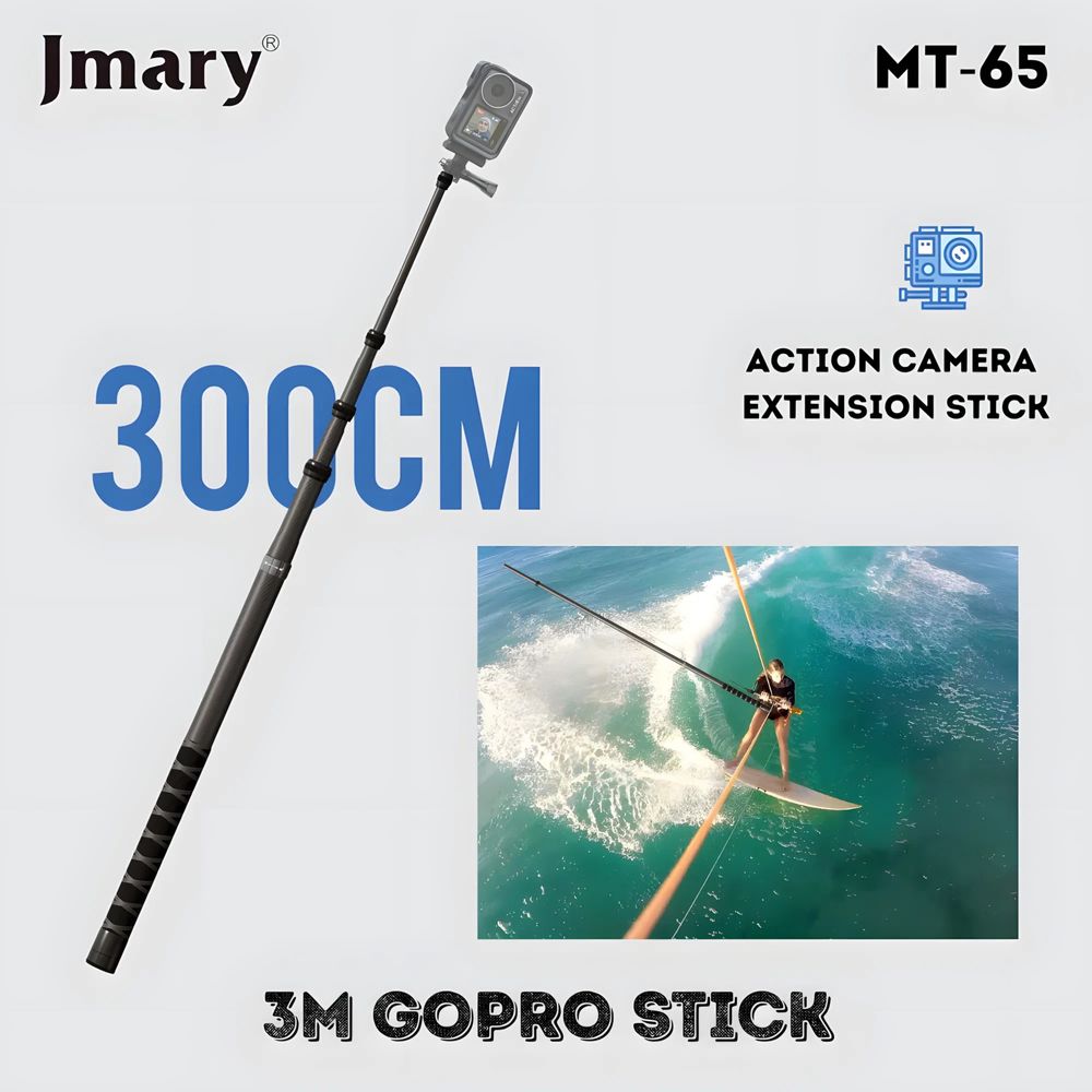 JMARY MT‑65 — 3 м карбоновый штатив / монопод – 300 см для экшн‑камер