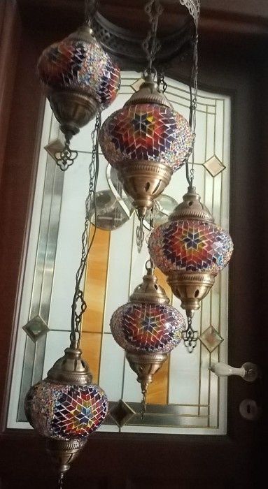 Elegant lampadar în stil oriental cu sticle mozaic lucrate integral ma