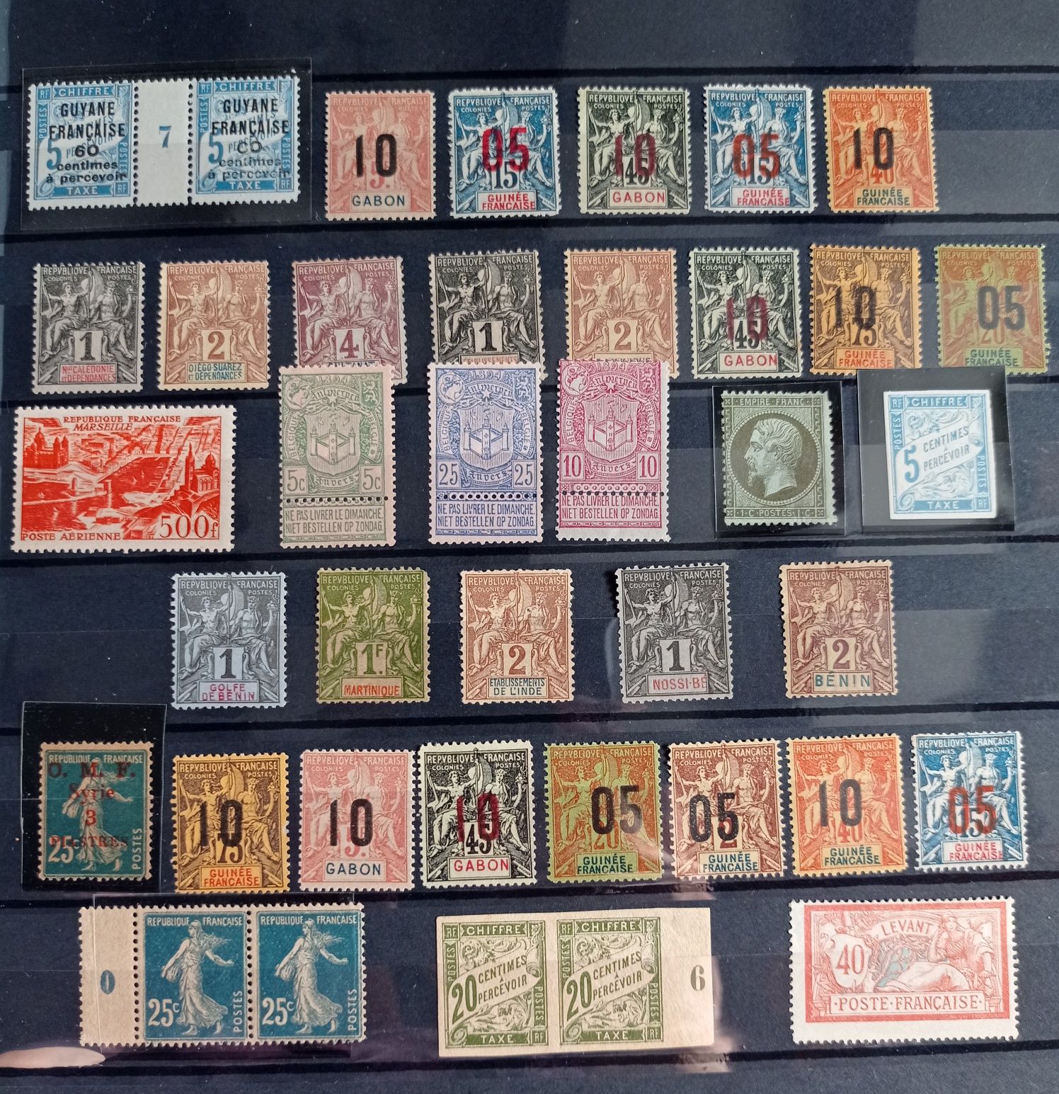 Lot timbre nestampilate Franta Napoleon vechi timbre prechi Francez