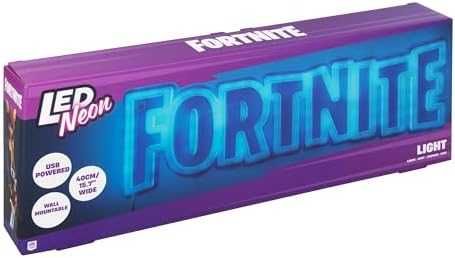 Нова Fortnite неонова LED лампа за стена 40см геймър знак декор синя
