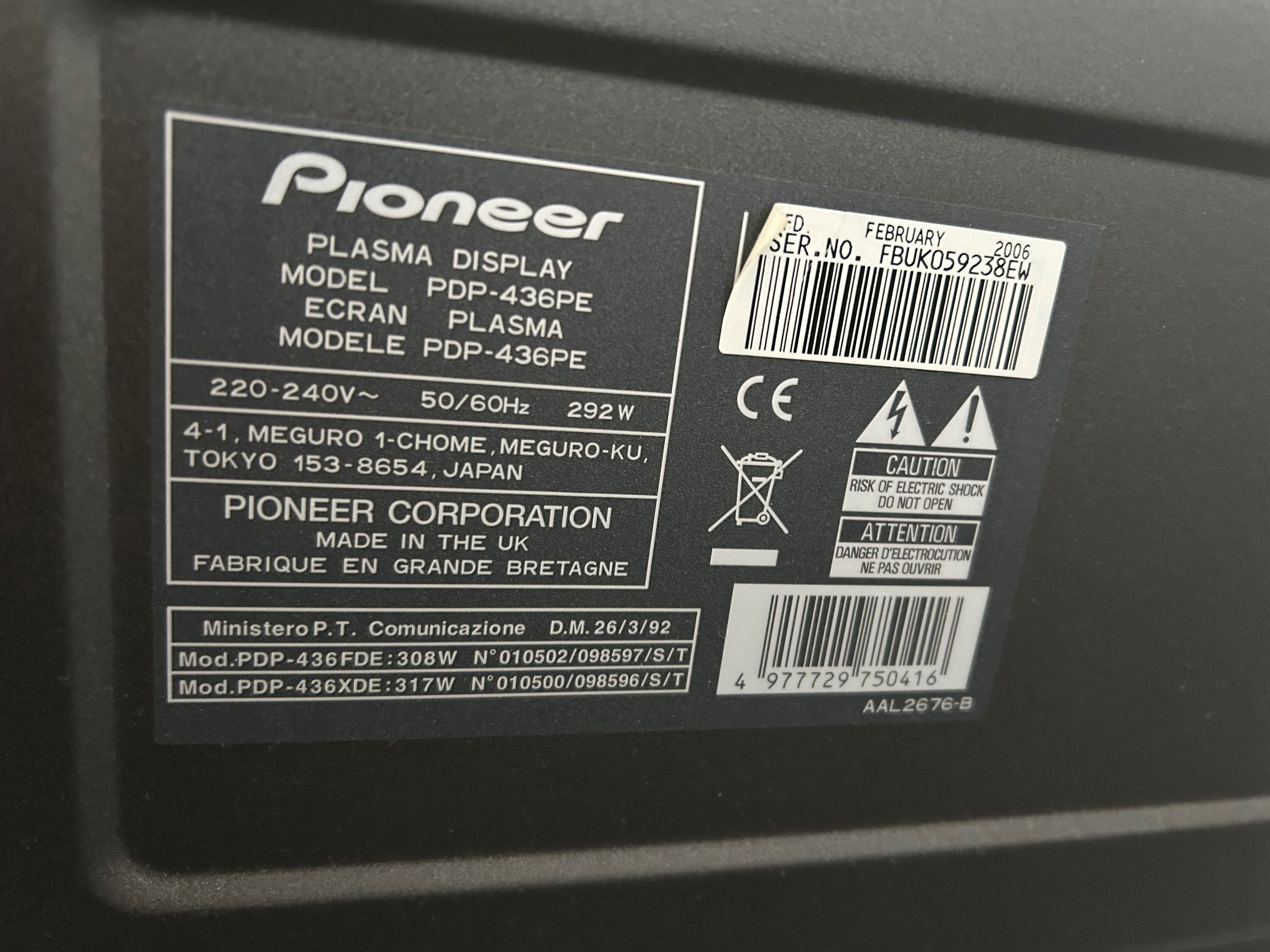 Pioneer TV 50inc
