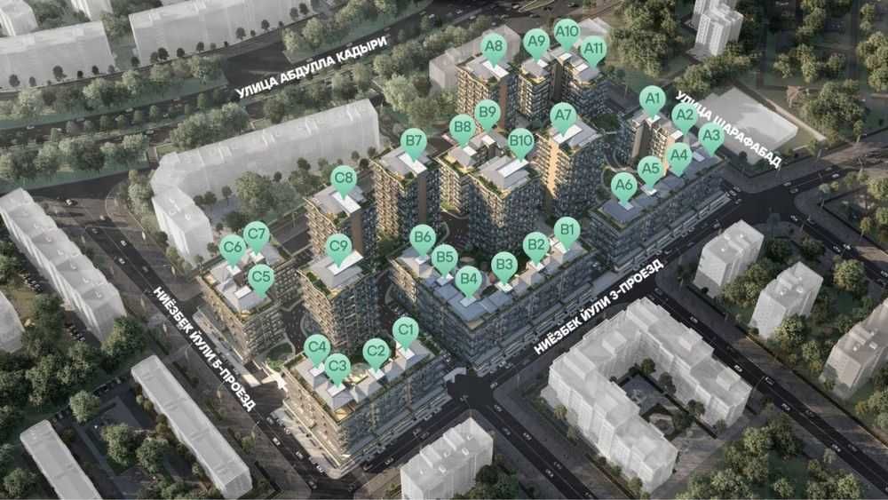 Продажа квартира 3/6/8 ЖК NUR : Буюк Турон махалля  (ЖЖБ)