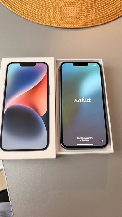 iPhone 14 Blue 128GB – stare foarte bună, cu accesorii