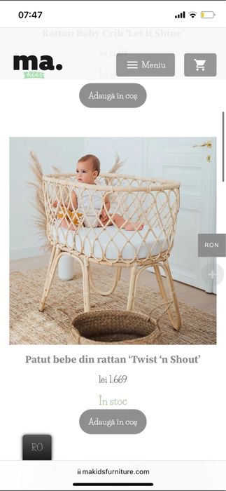 Patut bebe din rattan