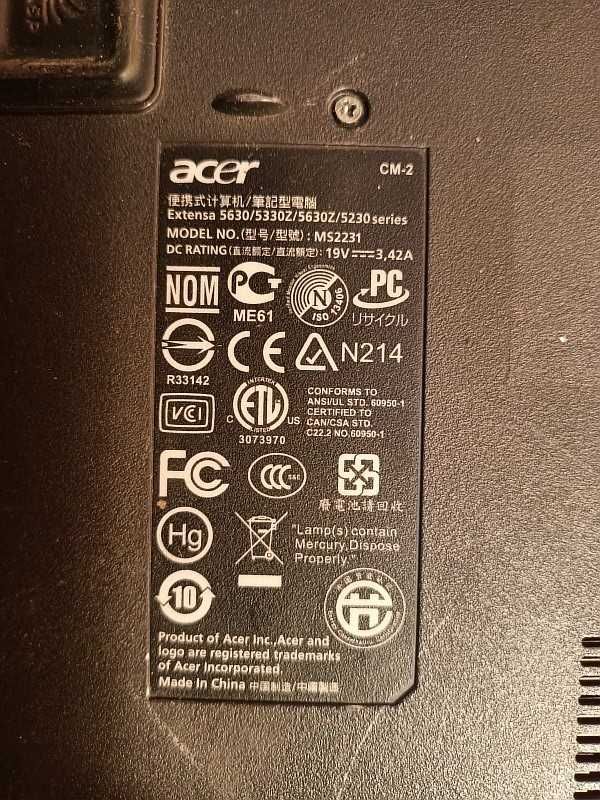 Продам ноутбук "Acer Extensa 5230E", на запчасти (без ОЗУ и HDD).