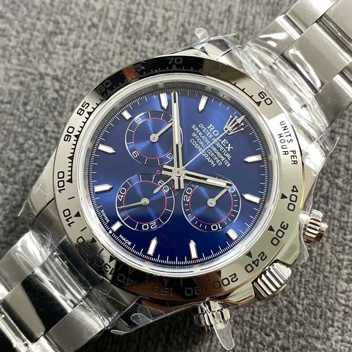 Rolex Daytona сребристо-синьо 4130