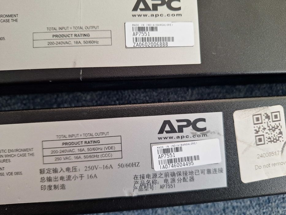 APC Rack PDU, Zero U,16 A, 230 V, (20) C13 şi (4) C19; IEC309, AP7551