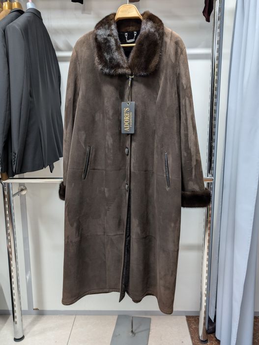 Дублёнка женская с норковым воротником