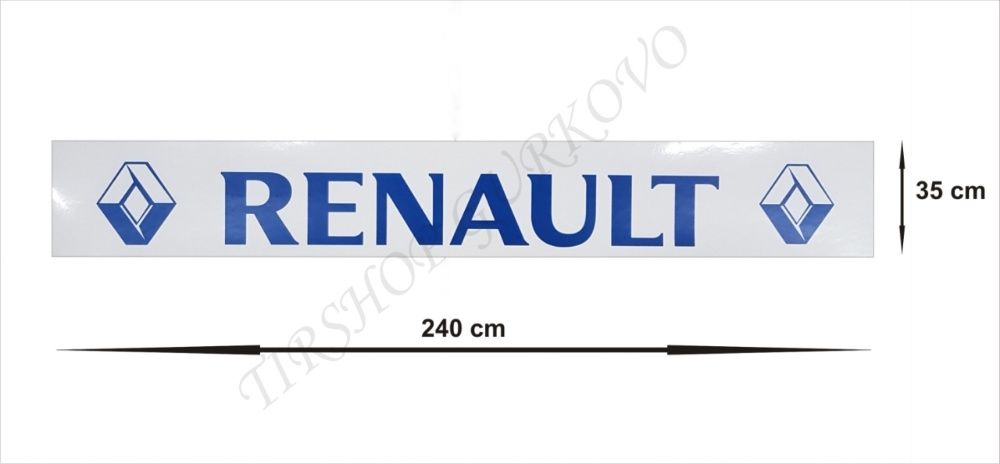 Гумен калобран/предпазител за камион/ремарке Рено/Renault бял