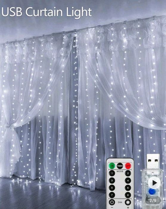 Коледна украса,Светодиодни гирлянди с 8 режима