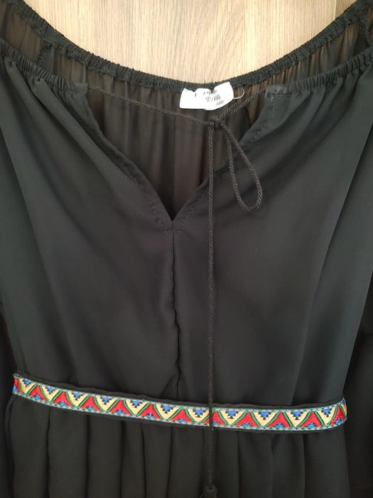 Rochie neagra scurta din voal