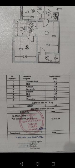 De vânzare apartament 2 camere Exercițiu