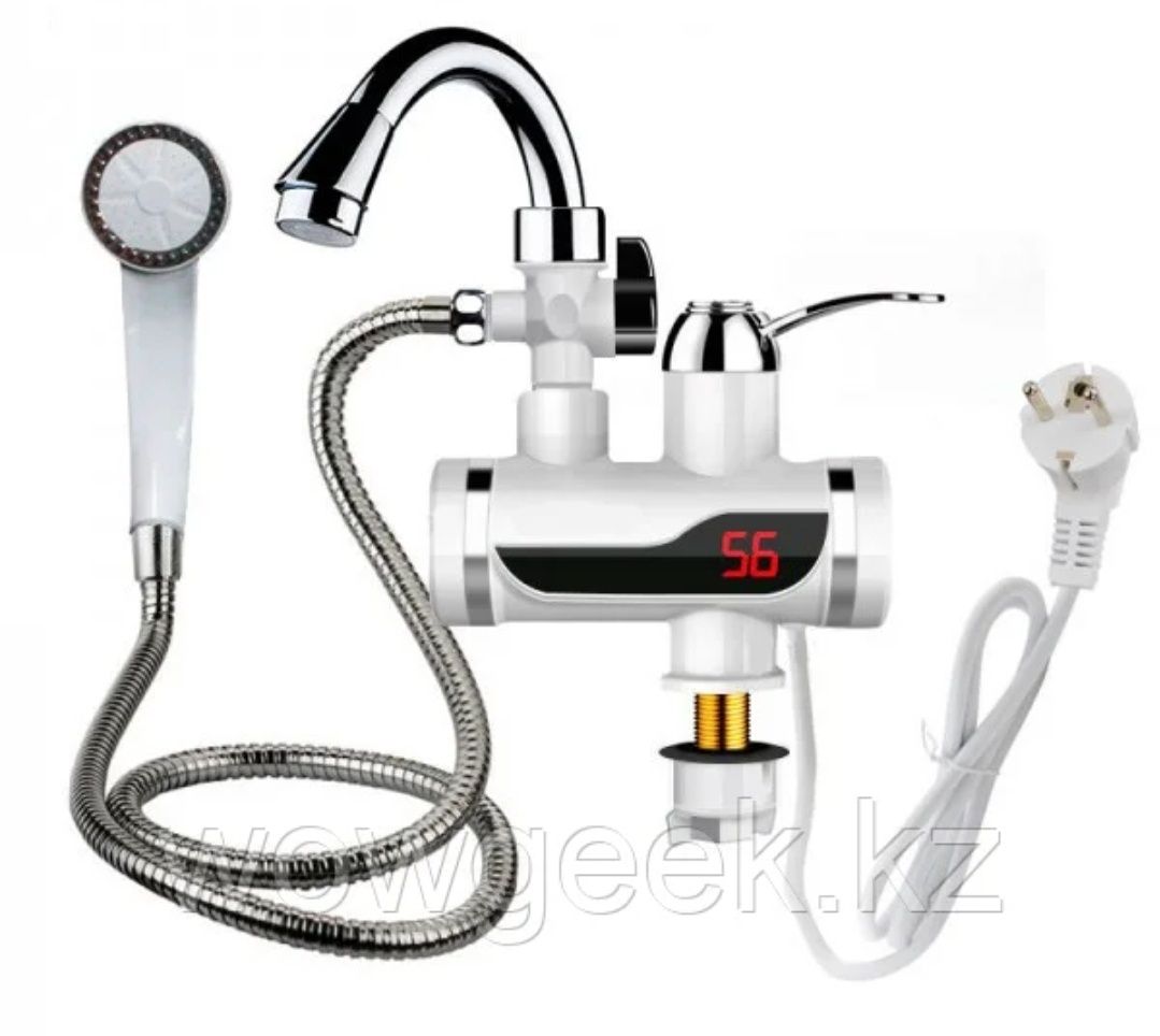 Кран-водонагреватель с душем и индикатором температуры
Проточный водон