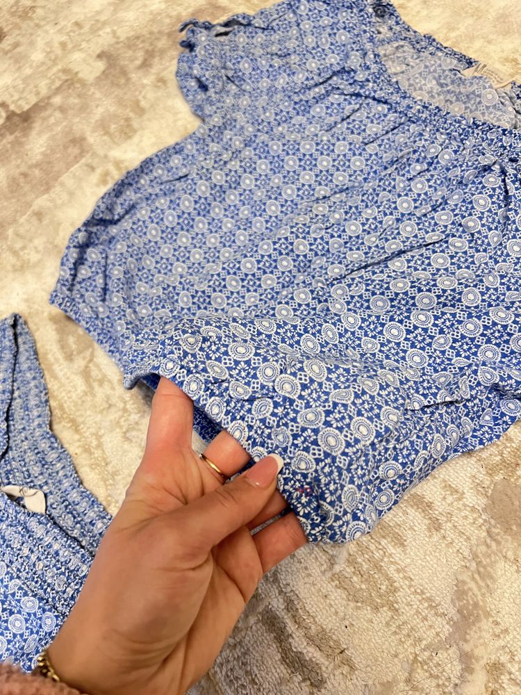 Pijama dama H&M albastru alb