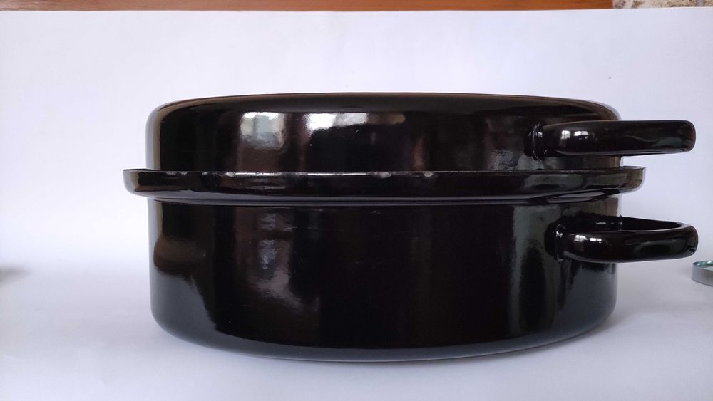 Масивна немска емайлирана тава с капак  2 в 1