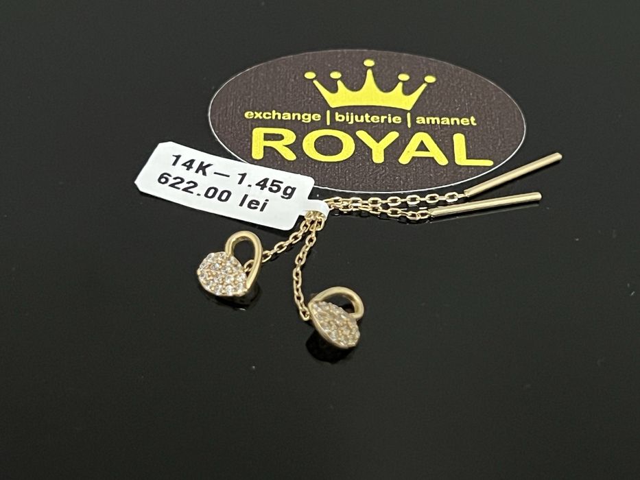 Bijuteria Royal CB : Cercei lungi aur 14k 1,45 grame