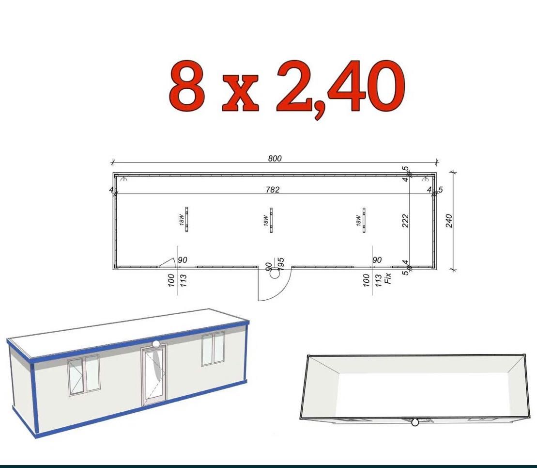 3х8м контейнер база жилищен фургон павилион