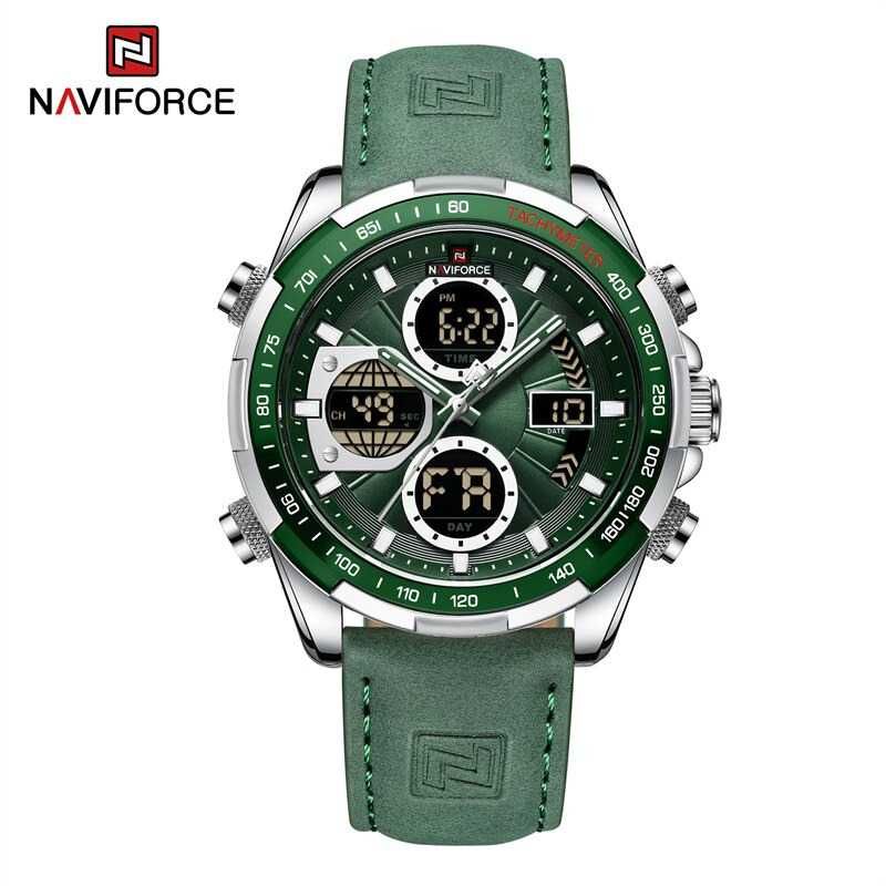 Мъжки часовник Naviforce Military Watch, Сребрист / Зелен