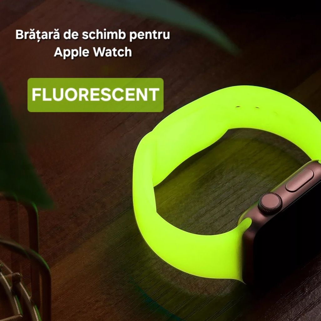 Brățară Fluorescenta Apple Watch Verde. Pentru adulți:38 40 41 M-L