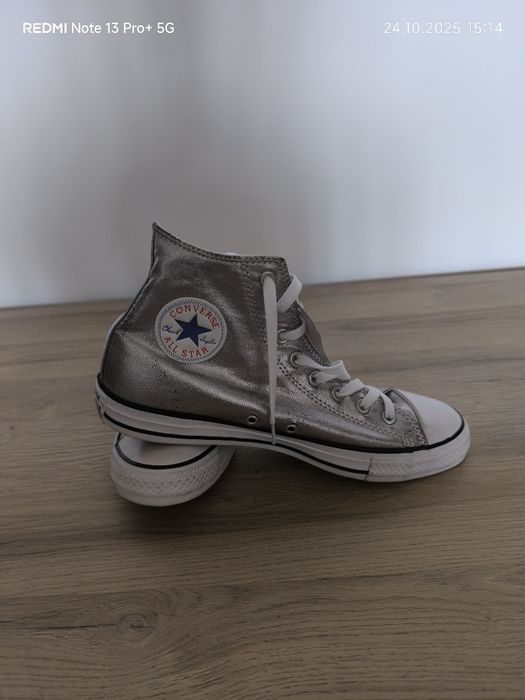 Converse Chuck Taylor All Star high-top, de culoare argintie