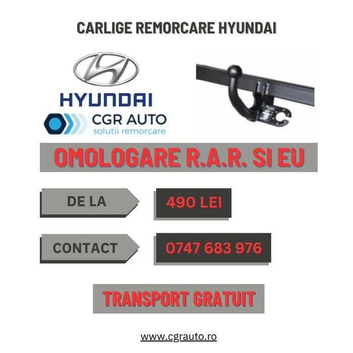 Carlige remorcare Hyundai - 5 Ani Garantie