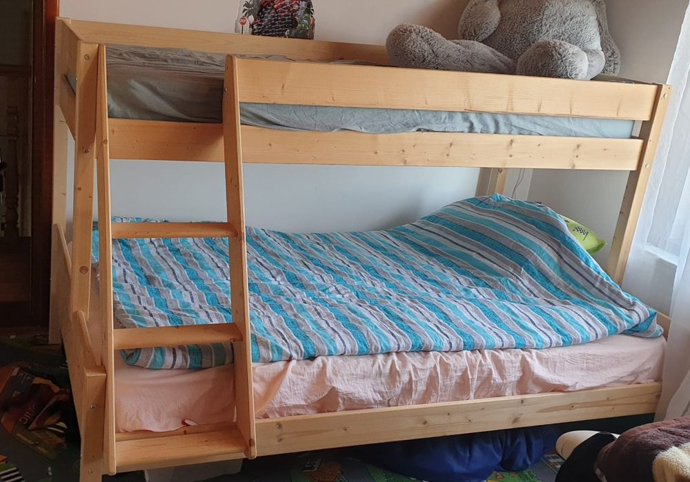 Pat etajat lemn 80x200. 120x200