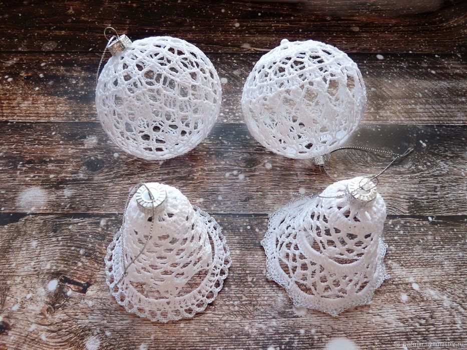 Шар ёлочный вязаный