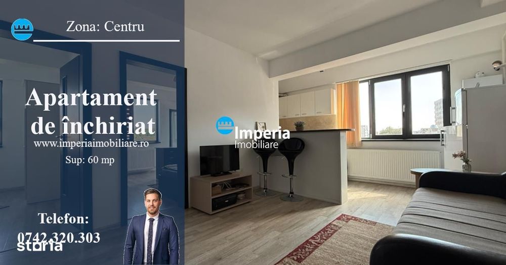 Inchiriez apartament 3 camere, open space, Zona Centru - Palas