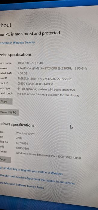 Calculator slim HP EliteDesk 800 G1, 8 gb ram,i5, ssd 128 gb