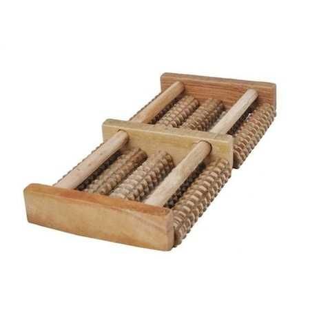 Aparat de masaj pentru picioare din lemn traditional,cu 10 role ,nou