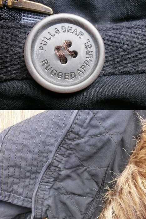 М Нова Мъжка Парка с Голяма Пухена Качулка Pull & Bear