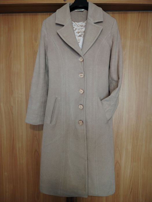 Пальто пудренный цвет французская длина