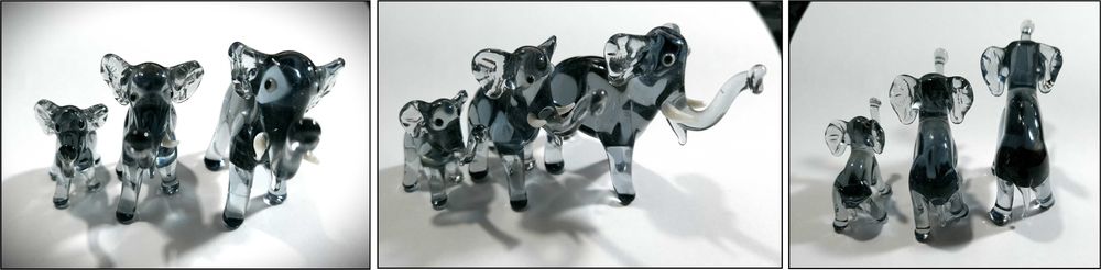 3 elefanți din sticla, vechi, perioada comunista