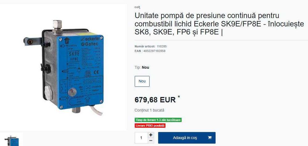 Pompă Eckerle SK9E/FP8E - transfer, alimentare ulei, motorina etc