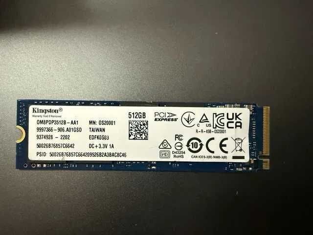 512GB SSD Kingston m.2 + 2x8GB DDR4 laptop