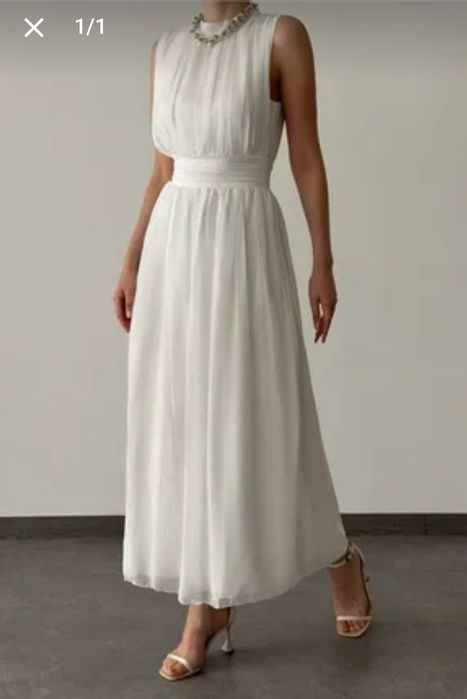 Rochie cununie civila alba deosebita S-M