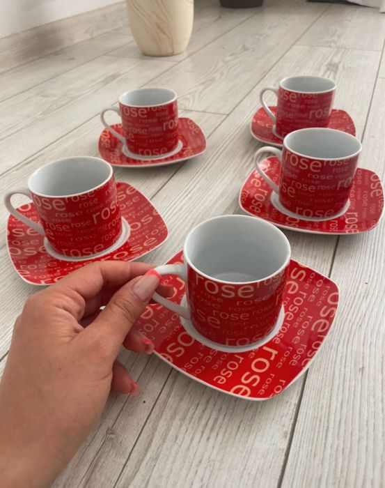 Set cești cafea + farfurii