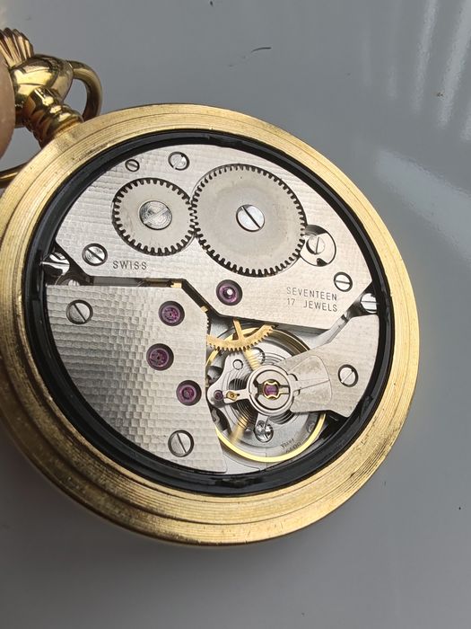 Ceas de buzunar Tissot Savonnette Mecanic Placat cu aur 50 mm