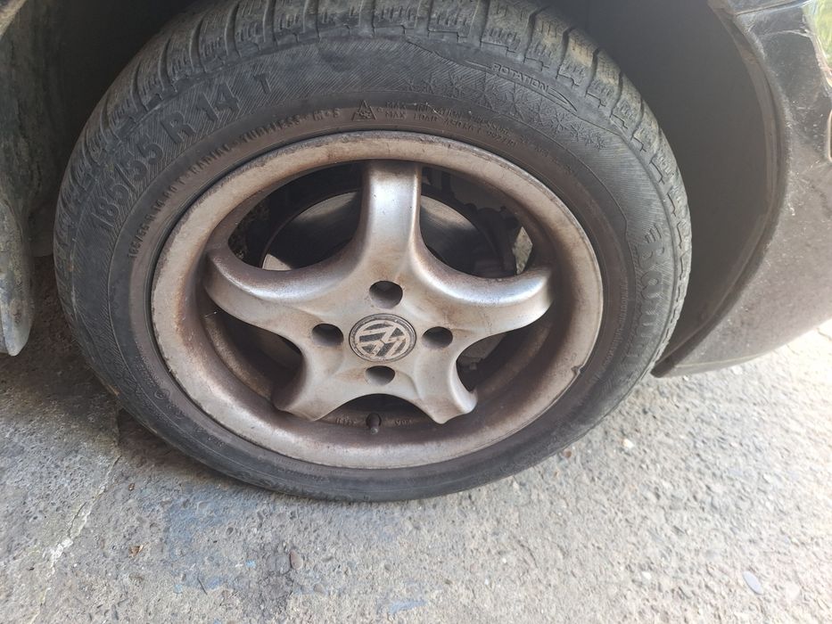 Jante din aliaj R14 5 spite 4x100 Anvelope iarna M+S Barum POLARIS 3 1